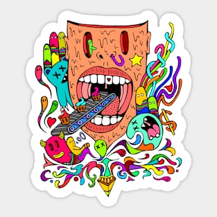 Feed Me Cup Cakes Sticker